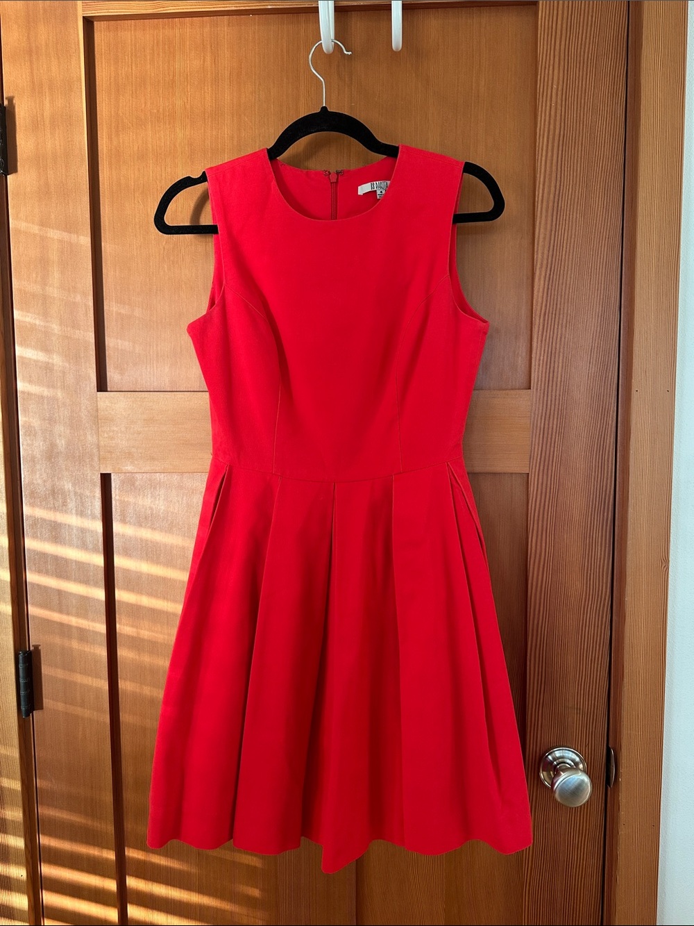 BB Dakota Red Sleeveless Fit-and-Flare Mini Dress